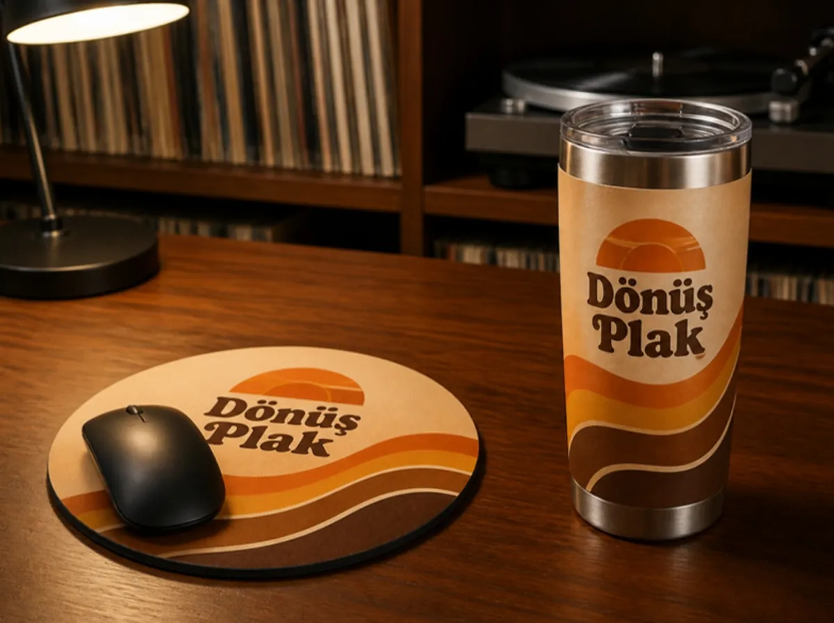 Dönüş Plak mousepad ve termos