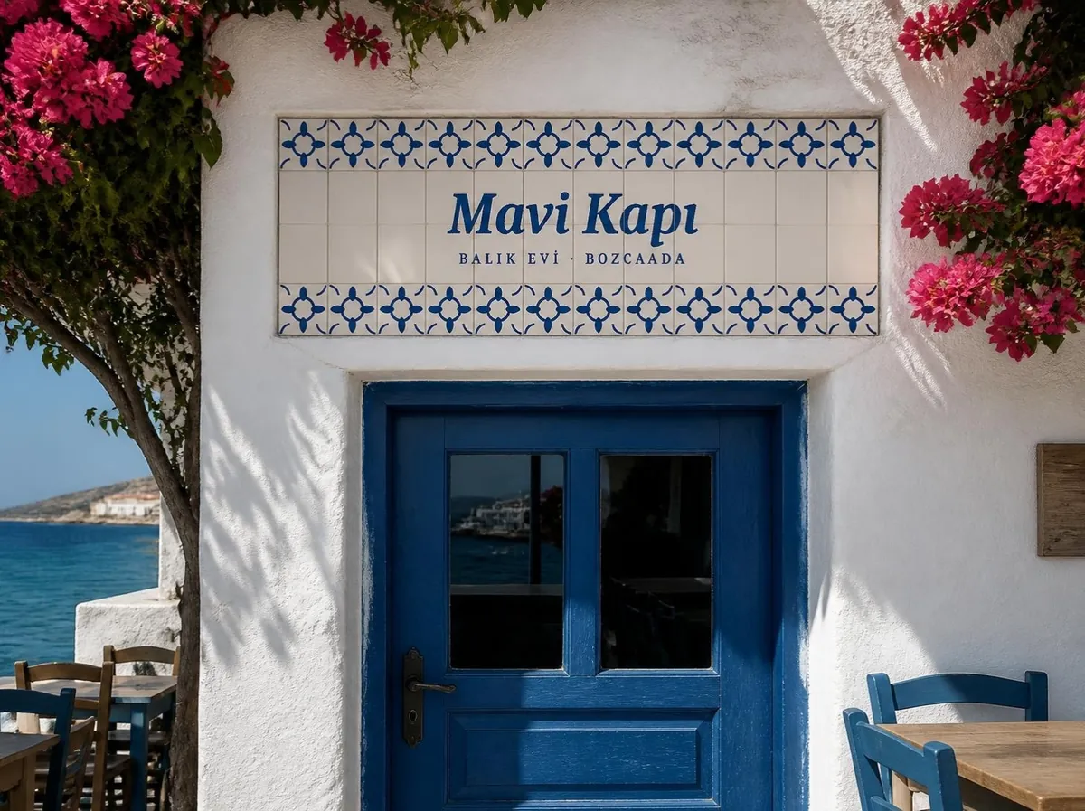 Tabela, Akdeniz çini: Mavi Kapı Balık Evi