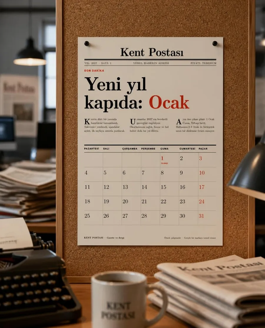 Takvim, Gazete manşeti: Kent Postası